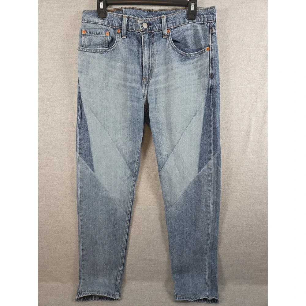 Levis‎ Hi Ball Patchwork Two Tone Jeans 32x30 Stretch Taper Boho Retro Grunge
